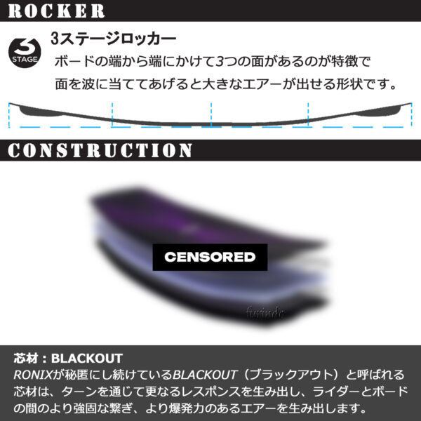 RONIX ロニックス ウェイクボード ONE BLACKOUT ワンブラックアウト - 画像 (3)
